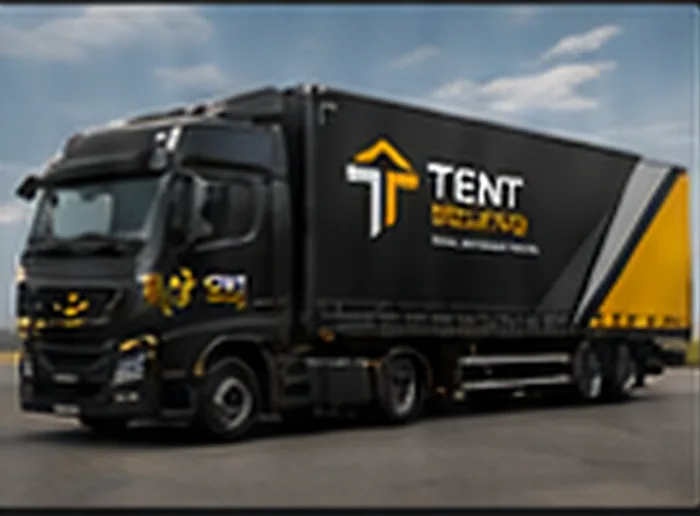 Тягач с брендированным тентом Tent Solution